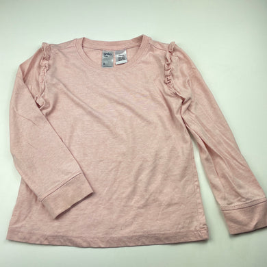 Girls Anko, pink marle long sleeve pyjama top, EUC, size 6,  