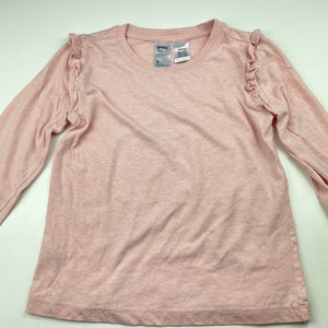Girls Anko, pink marle long sleeve pyjama top, EUC, size 6,  