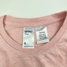 Load image into Gallery viewer, Girls Anko, pink marle long sleeve pyjama top, EUC, size 6,  