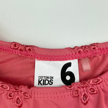 Load image into Gallery viewer, Girls Cotton On, pink floral swim top, EUC, size 6,  