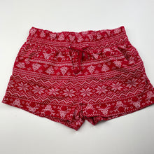 Load image into Gallery viewer, Girls B&amp;L, red cotton Christmas shorts, elasticated, GUC, size 6,  