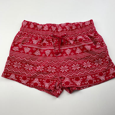 Girls B&L, red cotton Christmas shorts, elasticated, GUC, size 6,  