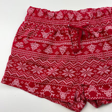 Load image into Gallery viewer, Girls B&amp;L, red cotton Christmas shorts, elasticated, GUC, size 6,  