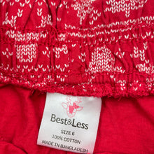 Load image into Gallery viewer, Girls B&amp;L, red cotton Christmas shorts, elasticated, GUC, size 6,  
