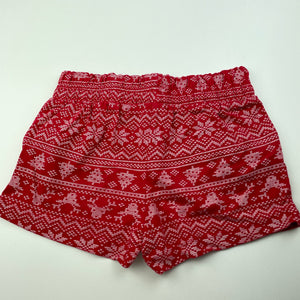 Girls B&L, red cotton Christmas shorts, elasticated, GUC, size 6,  
