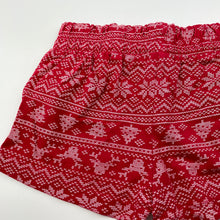 Load image into Gallery viewer, Girls B&amp;L, red cotton Christmas shorts, elasticated, GUC, size 6,  