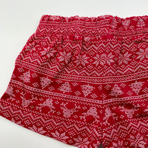 Girls B&L, red cotton Christmas shorts, elasticated, GUC, size 6,  