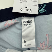 Load image into Gallery viewer, Boys Anko, navy swim shorts, elasticated, NEW, size 6,  