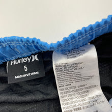Load image into Gallery viewer, Boys Hurley, lined lightweight board shorts, elasticated, sharks, EUC, size 5,  