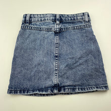 Load image into Gallery viewer, Girls Cotton On, blue denim skirt, adjustable, L: 27cm, GUC, size 4,  
