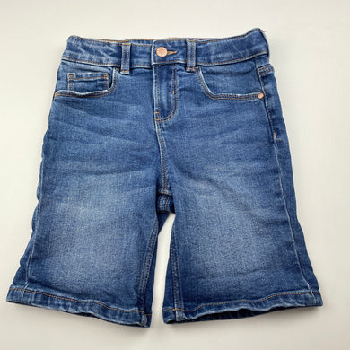unisex Target, blue stretch denim jean shorts, adjustable, GUC, size 7,  
