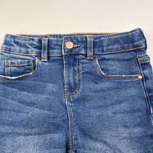 Load image into Gallery viewer, unisex Target, blue stretch denim jean shorts, adjustable, GUC, size 7,  
