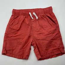 Load image into Gallery viewer, Boys orange, lightweight cotton shorts, elasticated, W: 25cm across, FUC, size 4,  