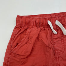 Load image into Gallery viewer, Boys orange, lightweight cotton shorts, elasticated, W: 25cm across, FUC, size 4,  