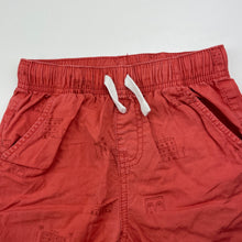 Load image into Gallery viewer, Boys orange, lightweight cotton shorts, elasticated, W: 25cm across, FUC, size 4,  