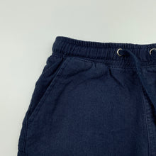 Load image into Gallery viewer, Boys navy, linen blend shorts, elasticated, no labels, W: 25.5cm across, GUC, size 4,  