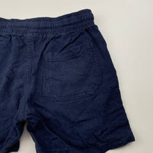 Load image into Gallery viewer, Boys navy, linen blend shorts, elasticated, no labels, W: 25.5cm across, GUC, size 4,  