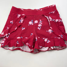 Load image into Gallery viewer, Girls Mango, red floral stretchy shorts, elasticated, FUC, size 4,  