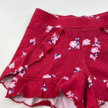Load image into Gallery viewer, Girls Mango, red floral stretchy shorts, elasticated, FUC, size 4,  