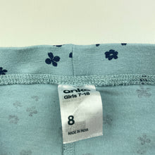 Load image into Gallery viewer, Girls Anko, blue floral bike shorts, elasticated, EUC, size 8,  