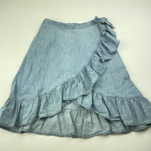 Load image into Gallery viewer, Girls Cotton On, chambray cotton skirt, elasticated, L: 43cm at back, GUC, size 3,  