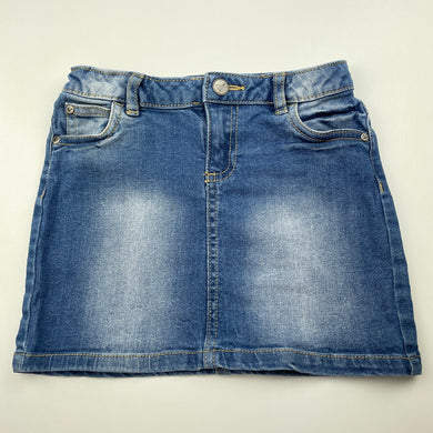 Girls Target, blue stretch denim skirt, adjustable, L: 25.5cm, GUC, size 4,  