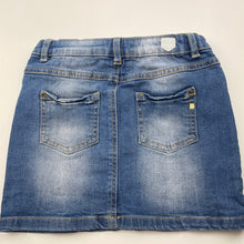 Load image into Gallery viewer, Girls Target, blue stretch denim skirt, adjustable, L: 25.5cm, GUC, size 4,  