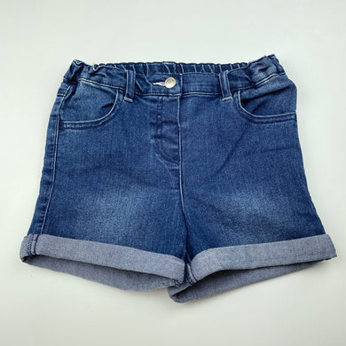 Girls Anko, blue stretch denim shorts, adjustable, EUC, size 6,  