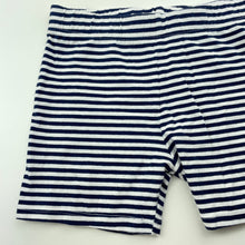 Load image into Gallery viewer, Girls Target, navy stripe bike shorts, elasticated, EUC, size 7,  