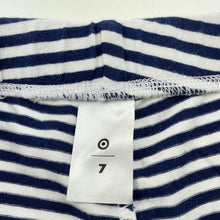 Load image into Gallery viewer, Girls Target, navy stripe bike shorts, elasticated, EUC, size 7,  