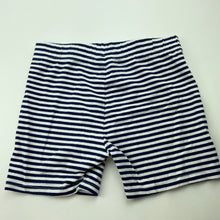 Load image into Gallery viewer, Girls Target, navy stripe bike shorts, elasticated, EUC, size 7,  