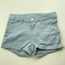 Load image into Gallery viewer, Girls Clothing &amp; Co, blue stretch cotton shorts, adjustable, EUC, size 7,  