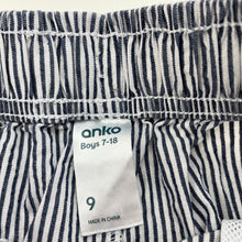 Load image into Gallery viewer, Boys Anko, striped lightweight shorts, elasticated, EUC, size 9,  
