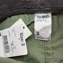 Load image into Gallery viewer, Boys Anko, khaki cotton shorts, elasticated, NEW, size 2,  