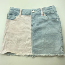 Load image into Gallery viewer, Girls Target, pink &amp; blue stretch denim skirt, adjustable, L: 26cm, FUC, size 5,  