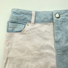 Load image into Gallery viewer, Girls Target, pink &amp; blue stretch denim skirt, adjustable, L: 26cm, FUC, size 5,  