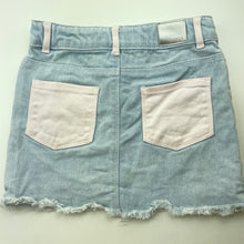 Load image into Gallery viewer, Girls Target, pink &amp; blue stretch denim skirt, adjustable, L: 26cm, FUC, size 5,  