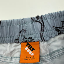 Load image into Gallery viewer, Boys Tilt, lightweight board shorts, elasticated, dinosaurs, EUC, size 2,  