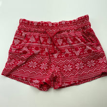 Load image into Gallery viewer, Girls B&amp;L, red cotton Christmas shorts, elasticated, GUC, size 5,  