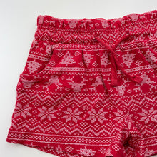 Load image into Gallery viewer, Girls B&amp;L, red cotton Christmas shorts, elasticated, GUC, size 5,  