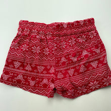 Load image into Gallery viewer, Girls B&amp;L, red cotton Christmas shorts, elasticated, GUC, size 5,  