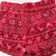 Load image into Gallery viewer, Girls B&amp;L, red cotton Christmas shorts, elasticated, GUC, size 5,  
