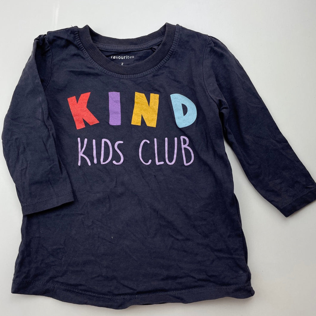 Girls Favourites, cotton long sleeve t-shirt / top, GUC, size 2,  