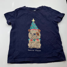 Load image into Gallery viewer, Boys Big W, navy cotton Christmas t-shirt / top, FUC, size 1,  