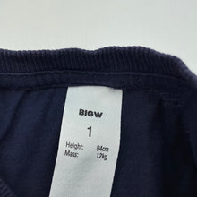Load image into Gallery viewer, Boys Big W, navy cotton Christmas t-shirt / top, FUC, size 1,  