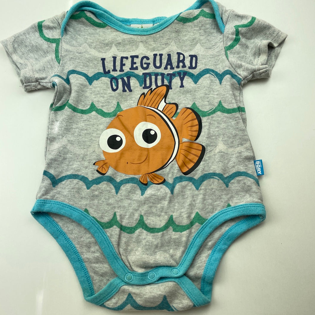 unisex Disney, Nemo cotton bodysuit / romper, FUC, size 0,  