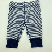 Load image into Gallery viewer, unisex Carters, navy stripe cotton leggings / bottoms, EUC, size 0000,  
