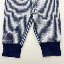 Load image into Gallery viewer, unisex Carters, navy stripe cotton leggings / bottoms, EUC, size 0000,  