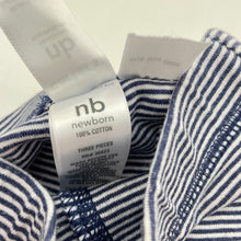 Load image into Gallery viewer, unisex Carters, navy stripe cotton leggings / bottoms, EUC, size 0000,  