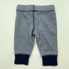 Load image into Gallery viewer, unisex Carters, navy stripe cotton leggings / bottoms, EUC, size 0000,  